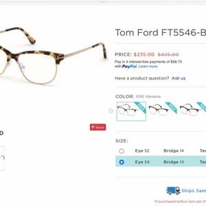 Tom Ford Gold and Black Sunglasses